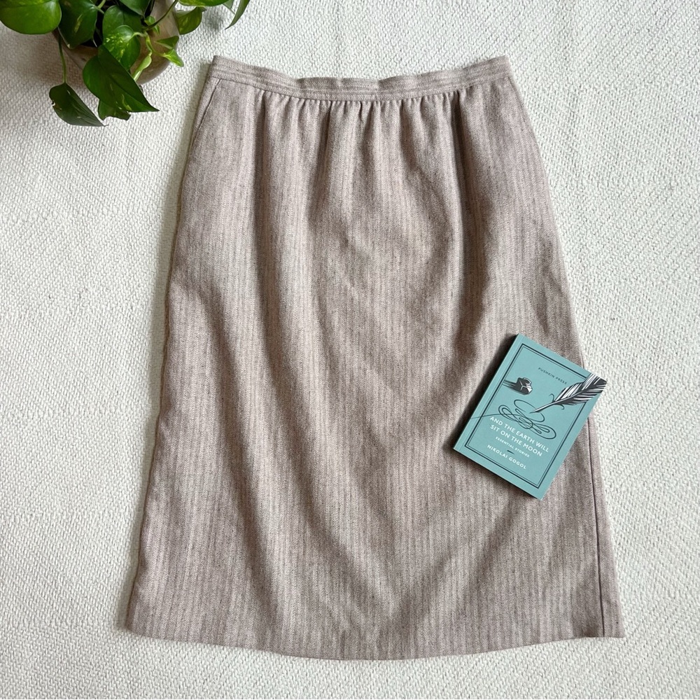 Vintage 70s Striped Shin Length Skirt size 12 large